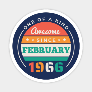 Retro Awesome Since February 1966 Birthday Vintage Bday 1966 Magnet